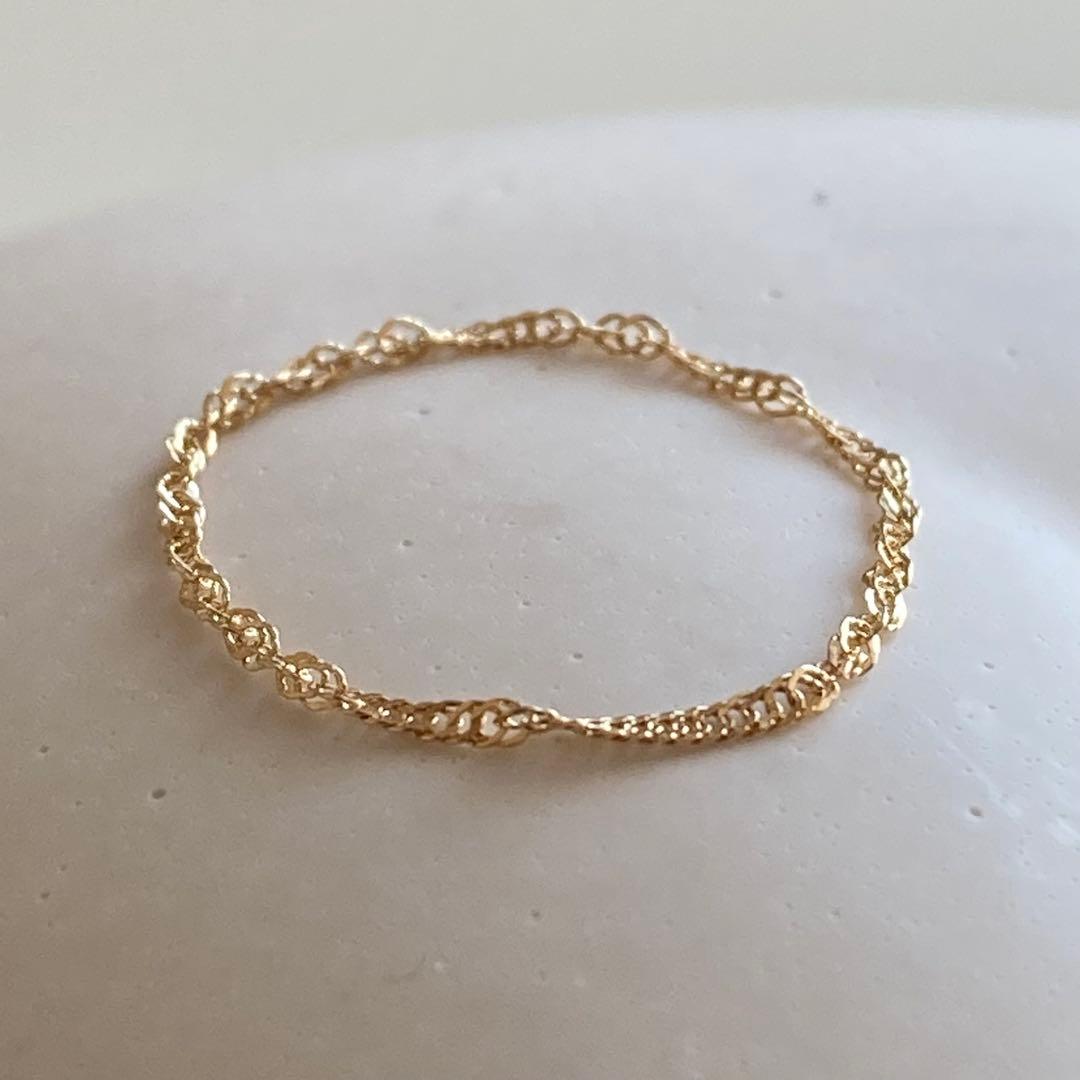 新品❣️18金✨K18✨リング チェーンリング 11号 つけっぱなし 即日発送