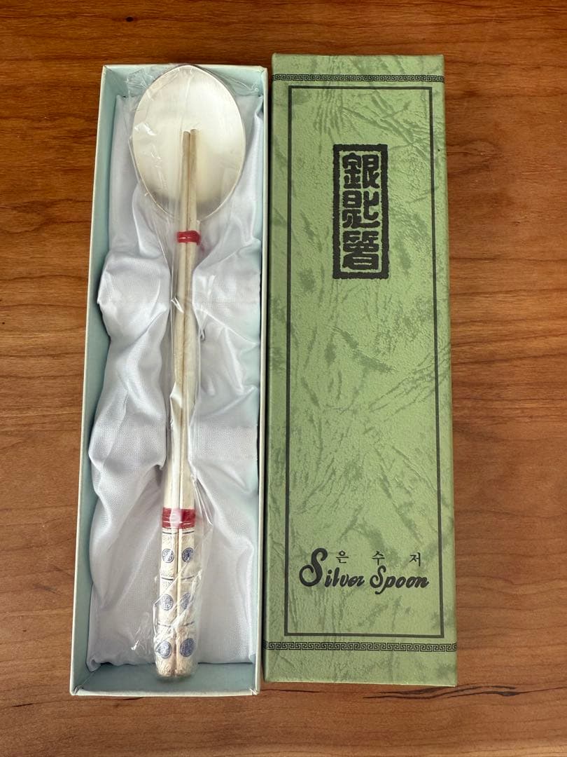 韓国製　Ag990銀スッカラと箸セット