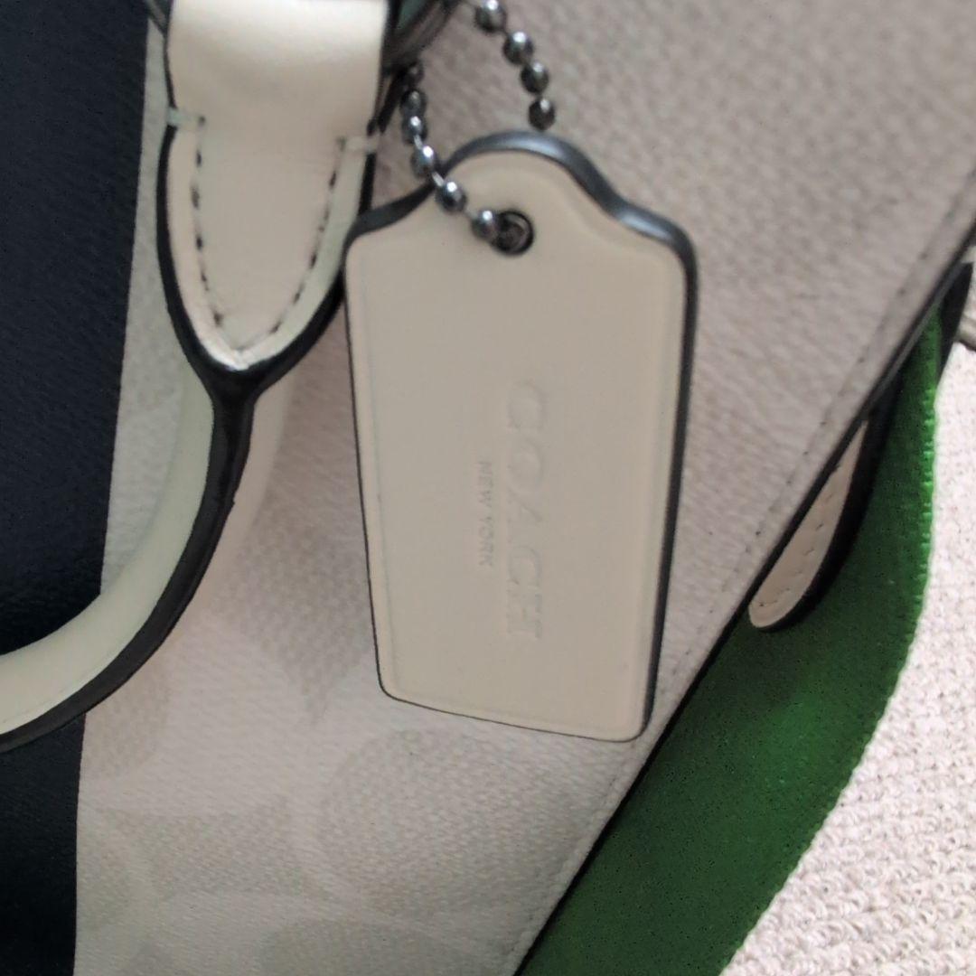 【美品】COACH 2wayディラン トート バッグ・ヴァーシティ ストライプ
