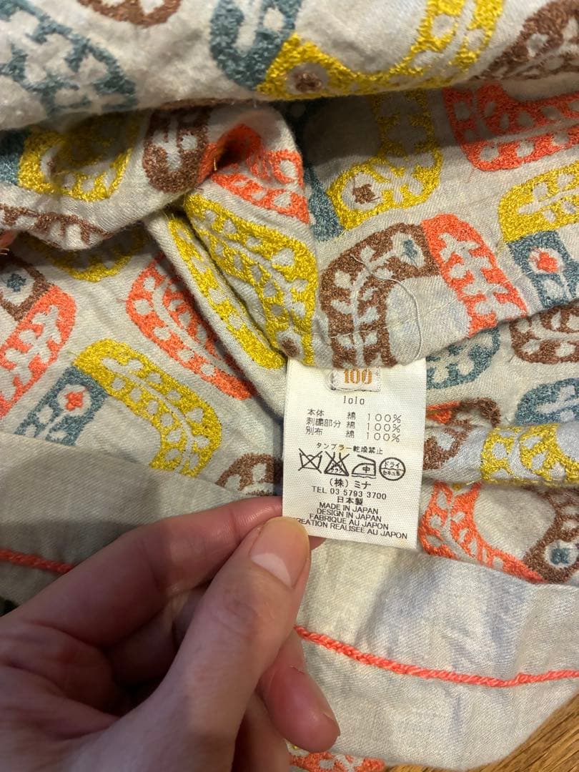 ミナペルホネン　キッズ　ワンピース　刺繍