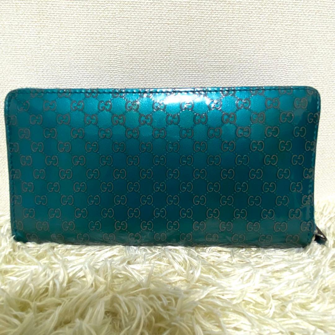 美品✨ GUCCI グッチ マイクロシマ 長財布 ラウンドジップ GG パテント