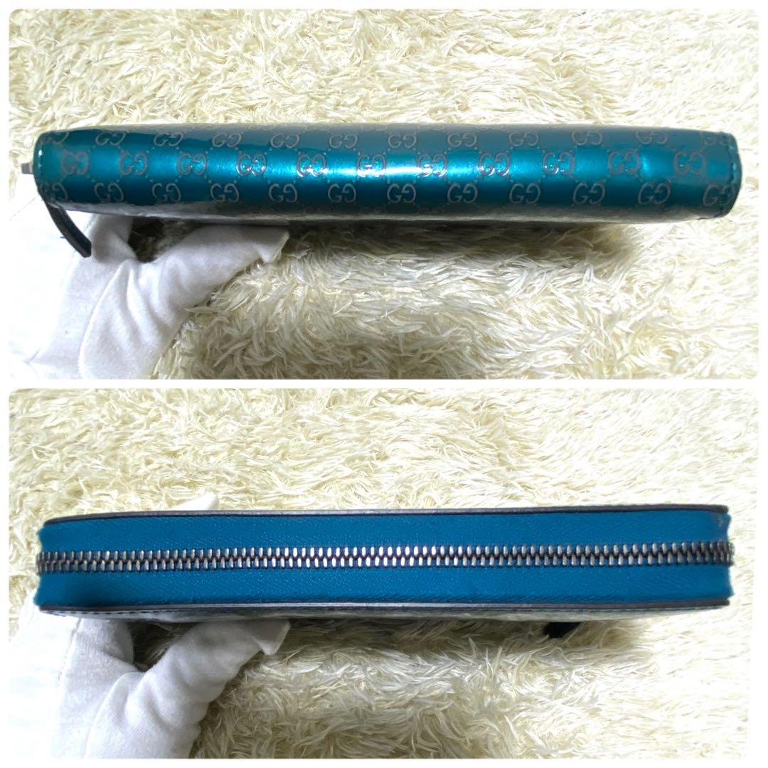 美品✨ GUCCI グッチ マイクロシマ 長財布 ラウンドジップ GG パテント