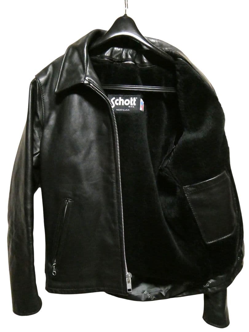 廃盤！ライナー付き完品！激レア品番652！ショット襟付シングルライダース36