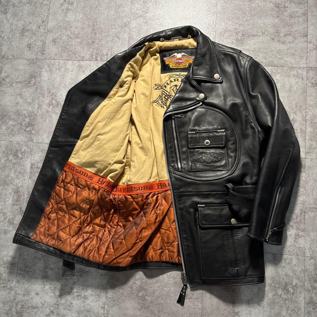 鬼レア　極美品　90s Harley-Davidson ライダースコート　黒