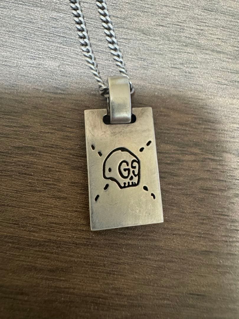 しずく様　GUCCI シルバー ネックレス GGパターン　スカル