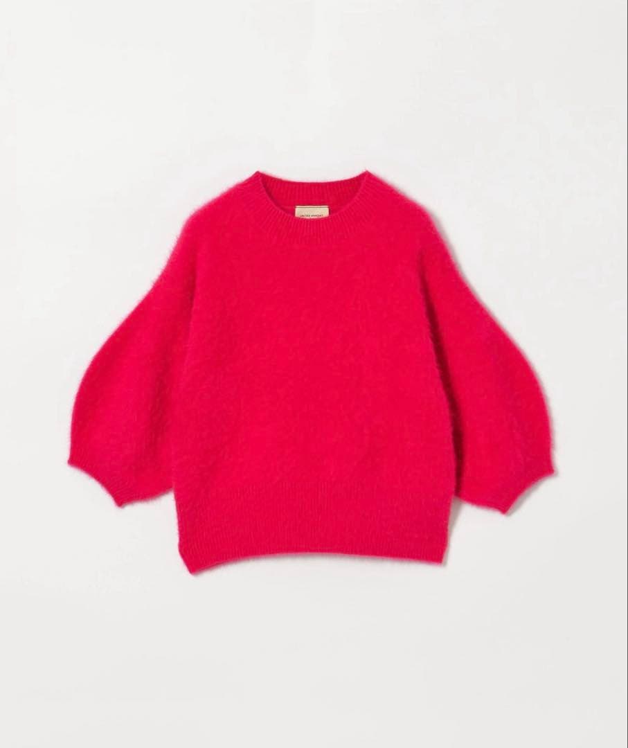 新品未使用タグ付き⭐︎アローズフォックスカシミヤ パフ ハーフスリーブニットピンク