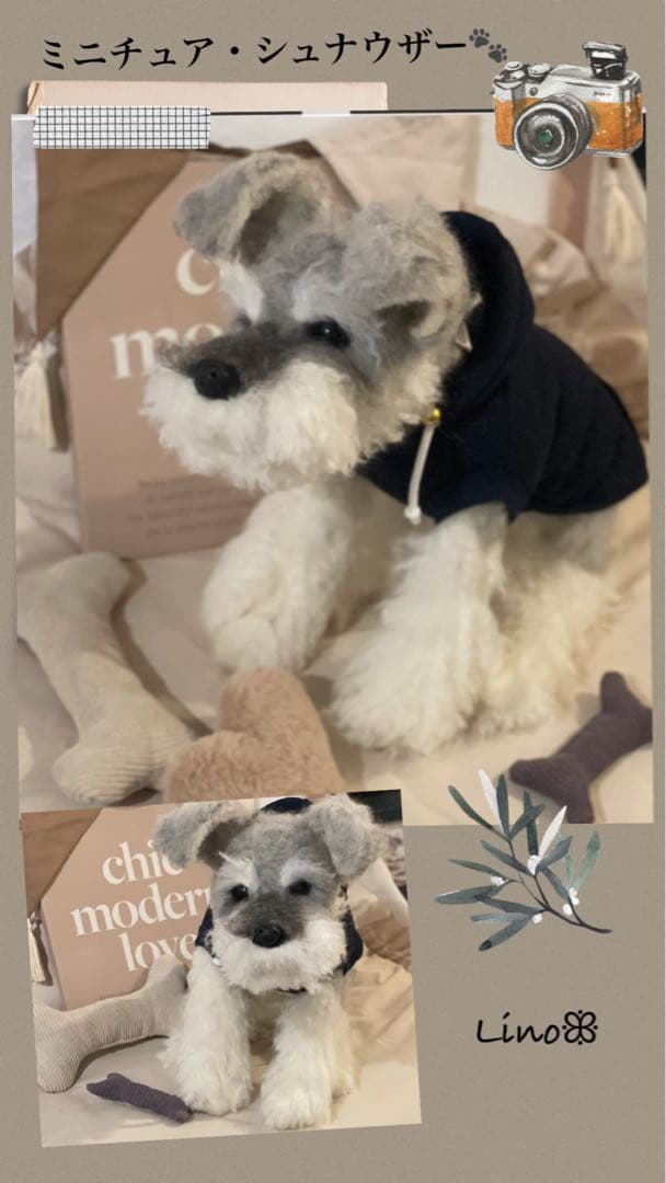 ꕥ羊毛フェルト ੯‧̀͡⬮ミニチュア・シュナウザー