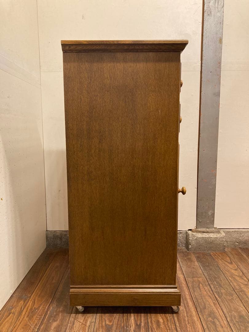 葉山家具 葉山ガーデン オーク材 スリムキャビネット キャスター付 花台 電話台