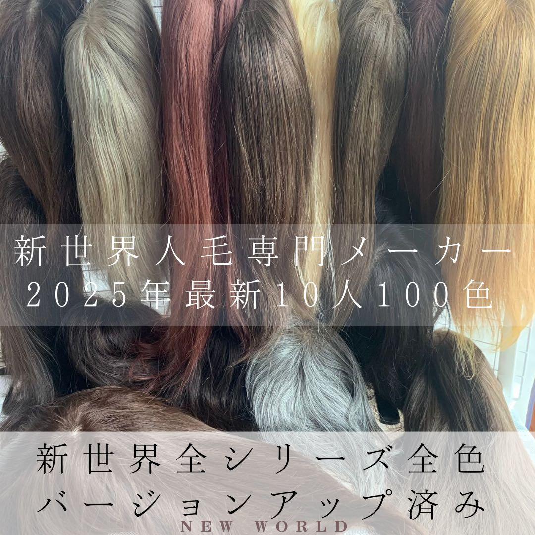 人毛100%部分ウィッグ ヘアピース 白髪隠しトップピース　ブラウン