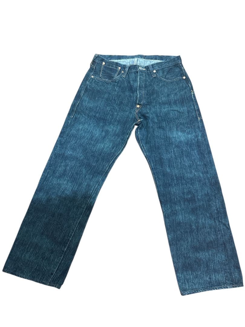 シュガーケーン　江戸藍砂糖黍製 デニム W34L34ストレートジーンズ