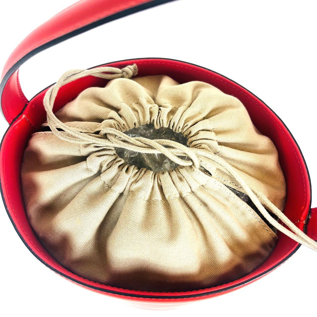 Plage バケツ型レザーバッグ レッド