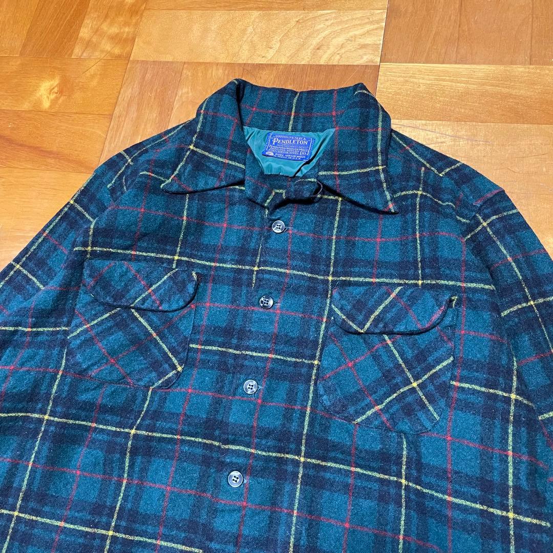 さ*み様 70s PENDLETON Board Shirt USA製 グリーン