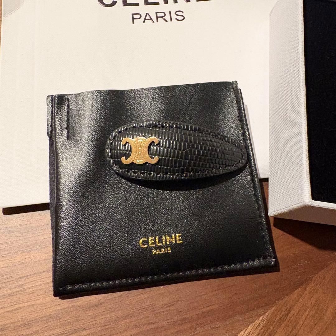 【1度使用のみ】CELINE ヘアクリップ 牛革