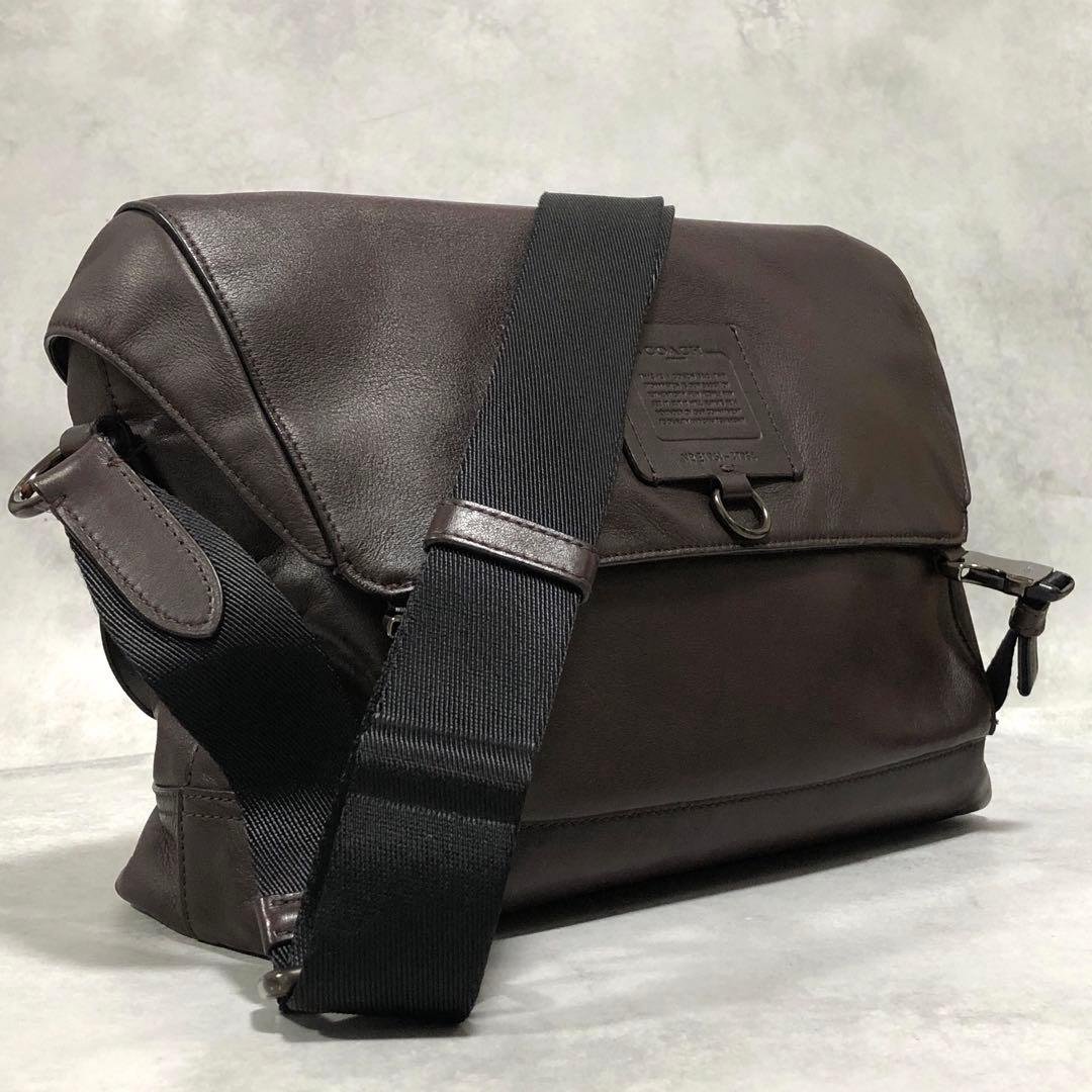 極美品✨コーチ ショルダーバッグ 37954 リビングトン バイク ブラウン