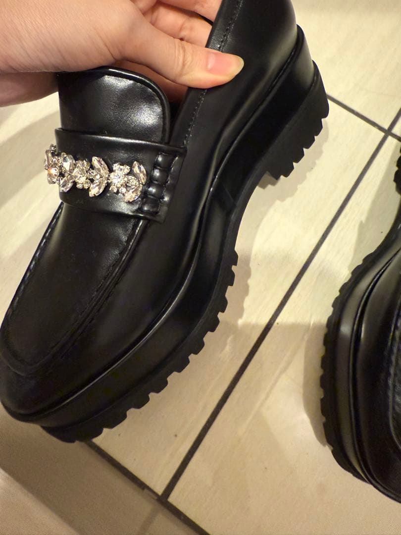 セルフォード ビジュー　ローファー　ブラック　38