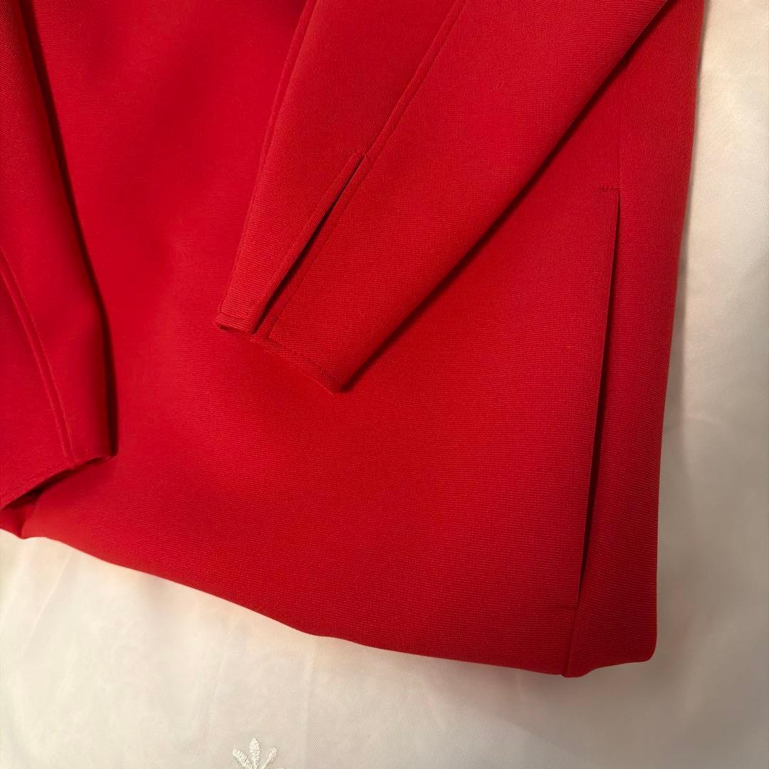 フード付きレッドロング ワンピース