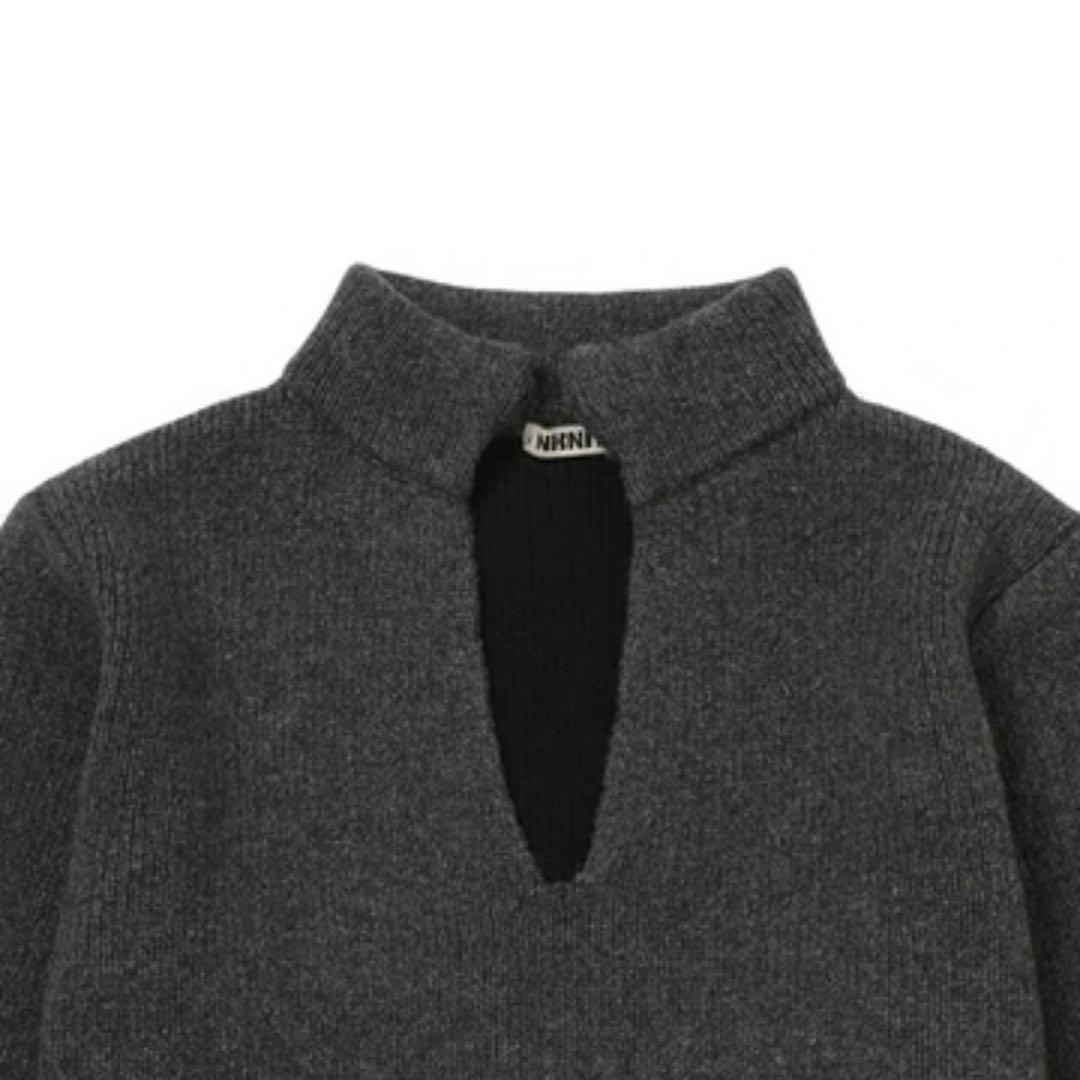 【美品】NKNIT doubleface KNIT skipper GRAY