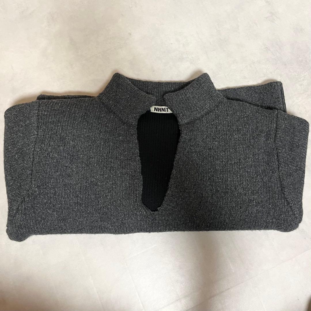 【美品】NKNIT doubleface KNIT skipper GRAY