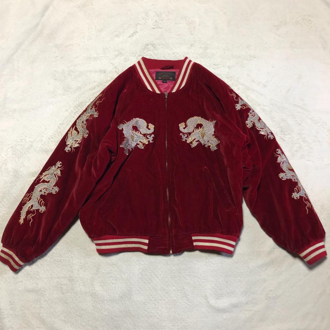 スカジャン 龍 ベロア キルティング 別珍 Lサイズ corsaire コルセア