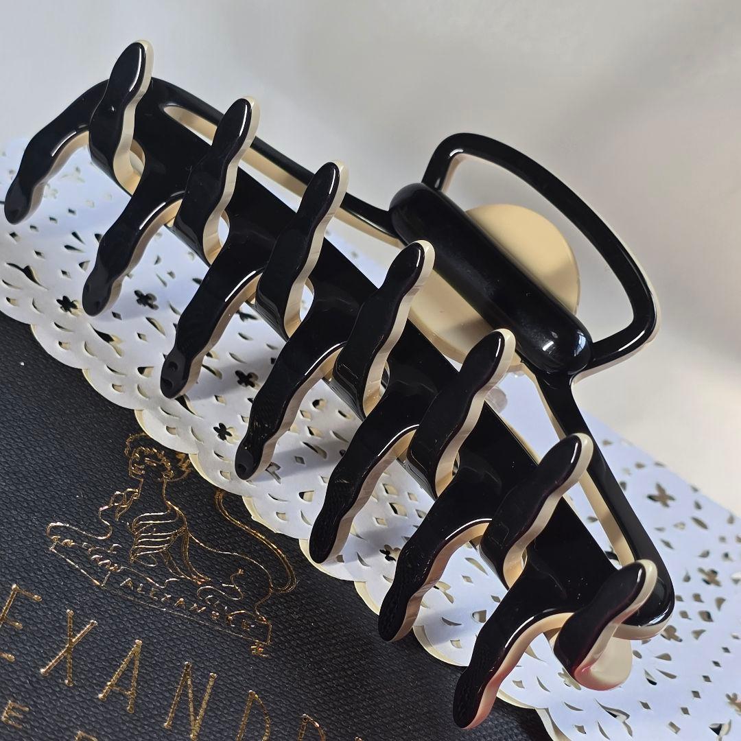 新品　アレクサンドル ドゥ パリ クリップ　ブラック　ベージュ　Lサイズ