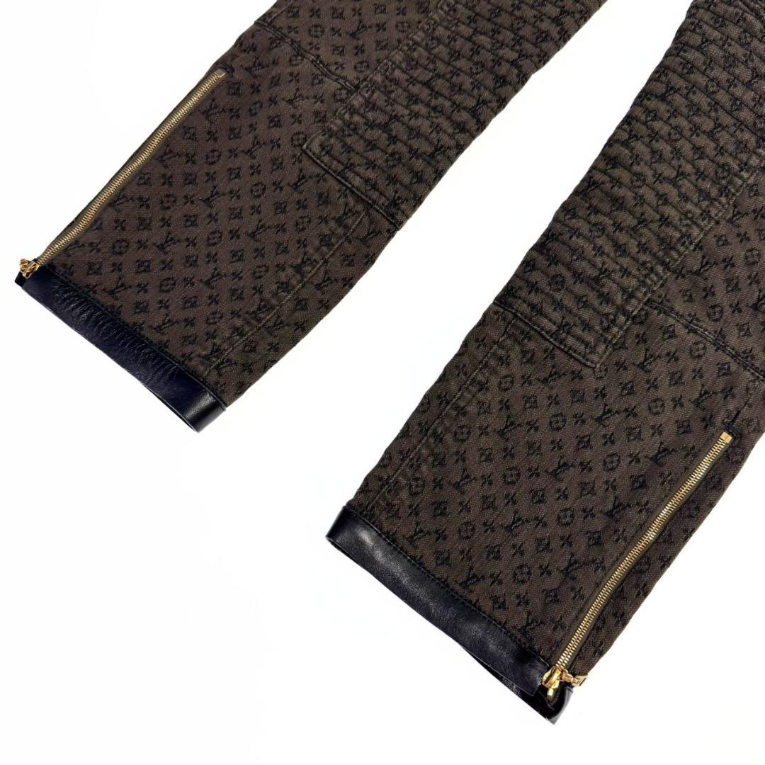 ルイヴィトン デニムパンツ モノグラム コットン レディース 34 カーキ