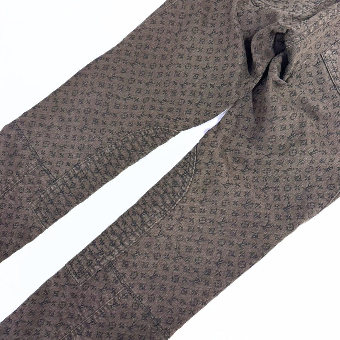 ルイヴィトン デニムパンツ モノグラム コットン レディース 34 カーキ