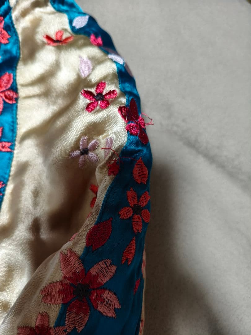 桜と鯉の刺繍リバーシブル雅結スカジャン