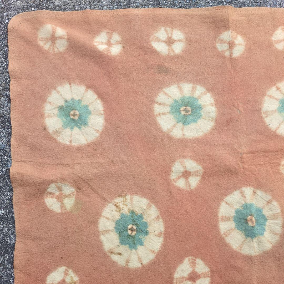 段通　中国段通　毛氈　アンティーク　古布　ラグ　骨董　中国古毯　茶道具　チベッ