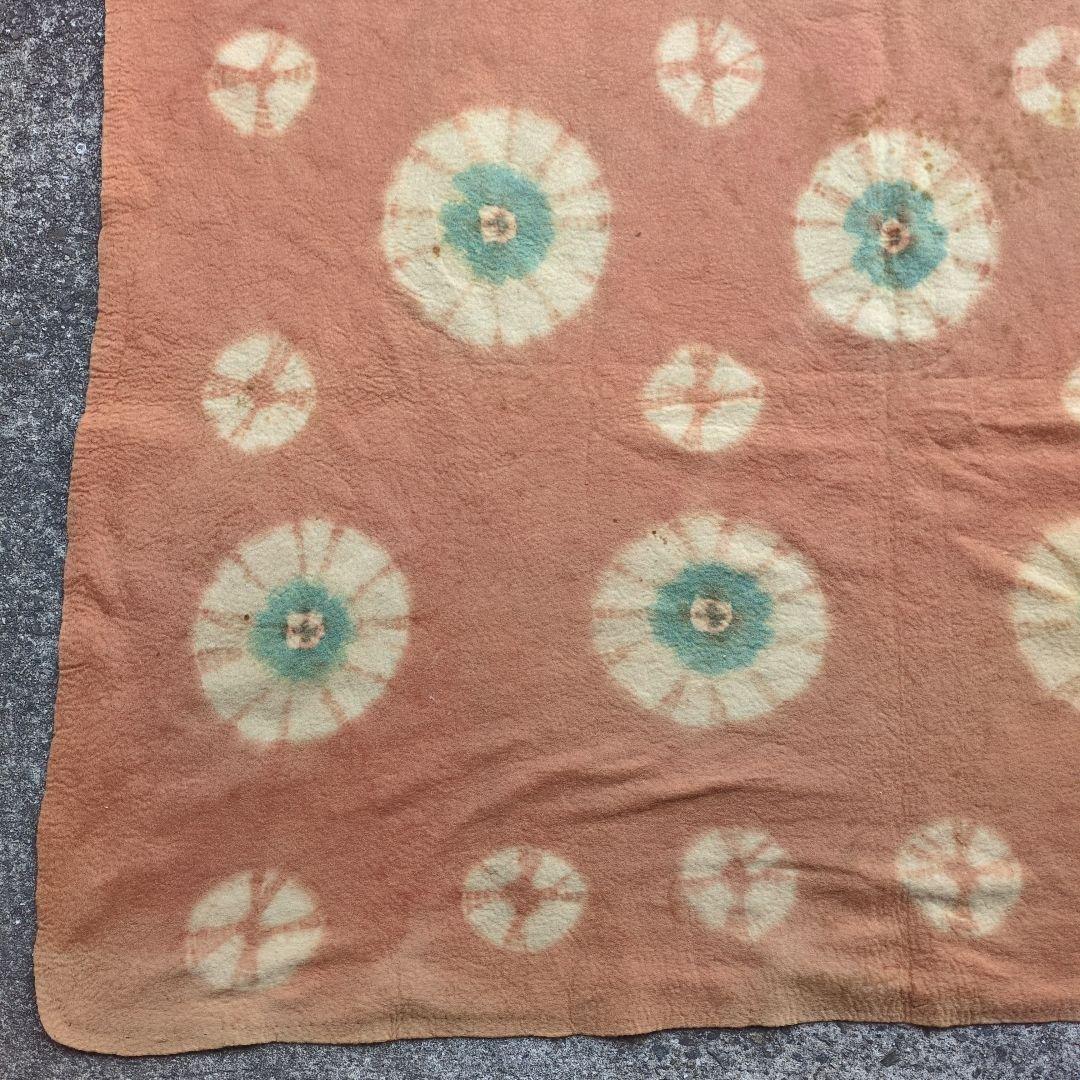 段通　中国段通　毛氈　アンティーク　古布　ラグ　骨董　中国古毯　茶道具　チベッ