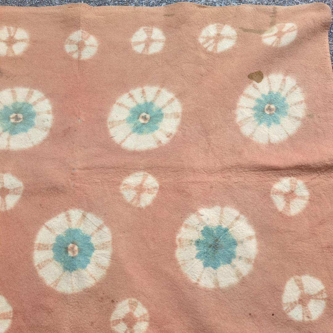 段通　中国段通　毛氈　アンティーク　古布　ラグ　骨董　中国古毯　茶道具　チベッ