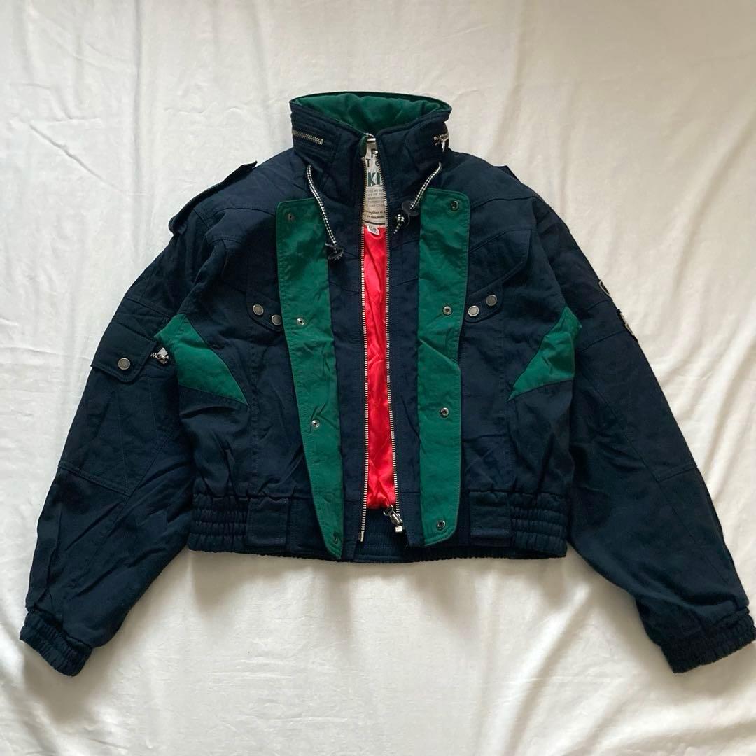 90s vintage shell navy bomber jacket 短丈