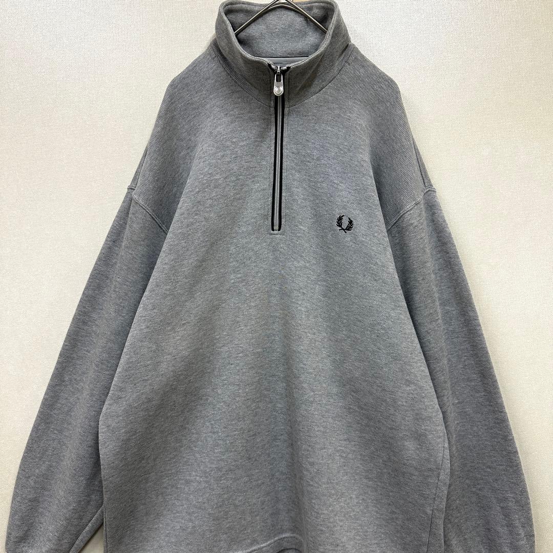 Fred Perry フレッドペリー ハーフジップ スウェット L 刺繍ロゴ