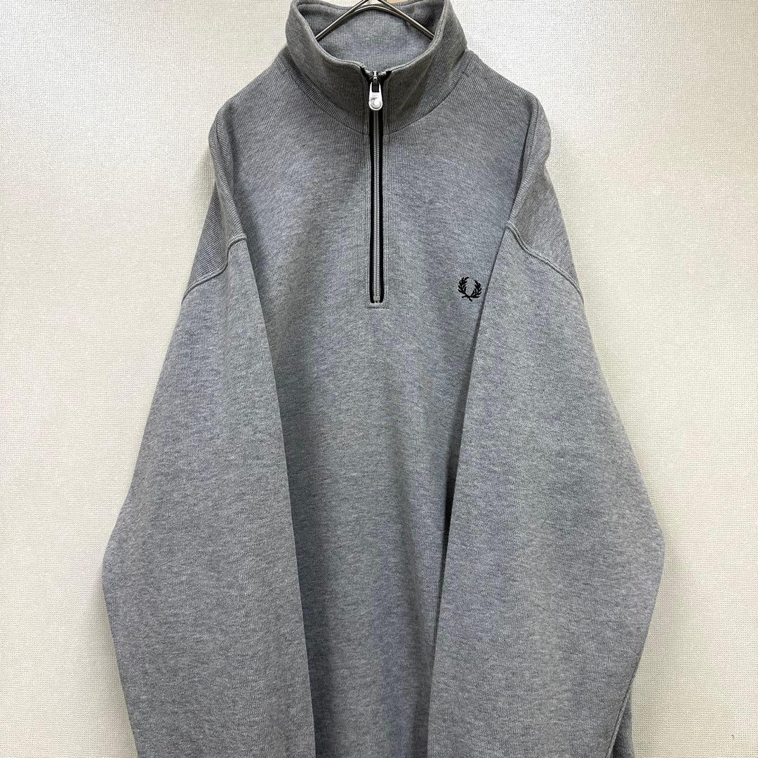 Fred Perry フレッドペリー ハーフジップ スウェット L 刺繍ロゴ