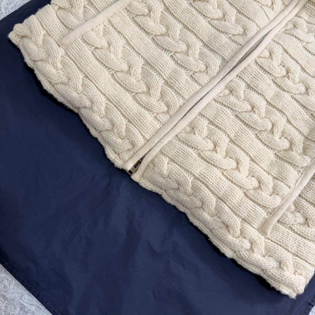 16985✨ヘルノ ニットダウンジャケット ケーブル ショートスリーブ ウール