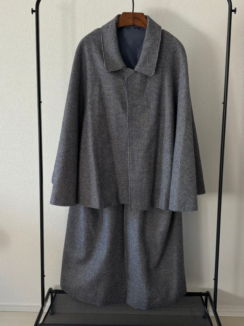 インバネスコート トンビコート 千鳥格子　二重廻し　ウール