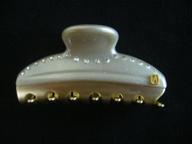 ☆美品☆アレクサンドルドゥパリ●クリスタル付きクリップ/グレー/Mサイズ