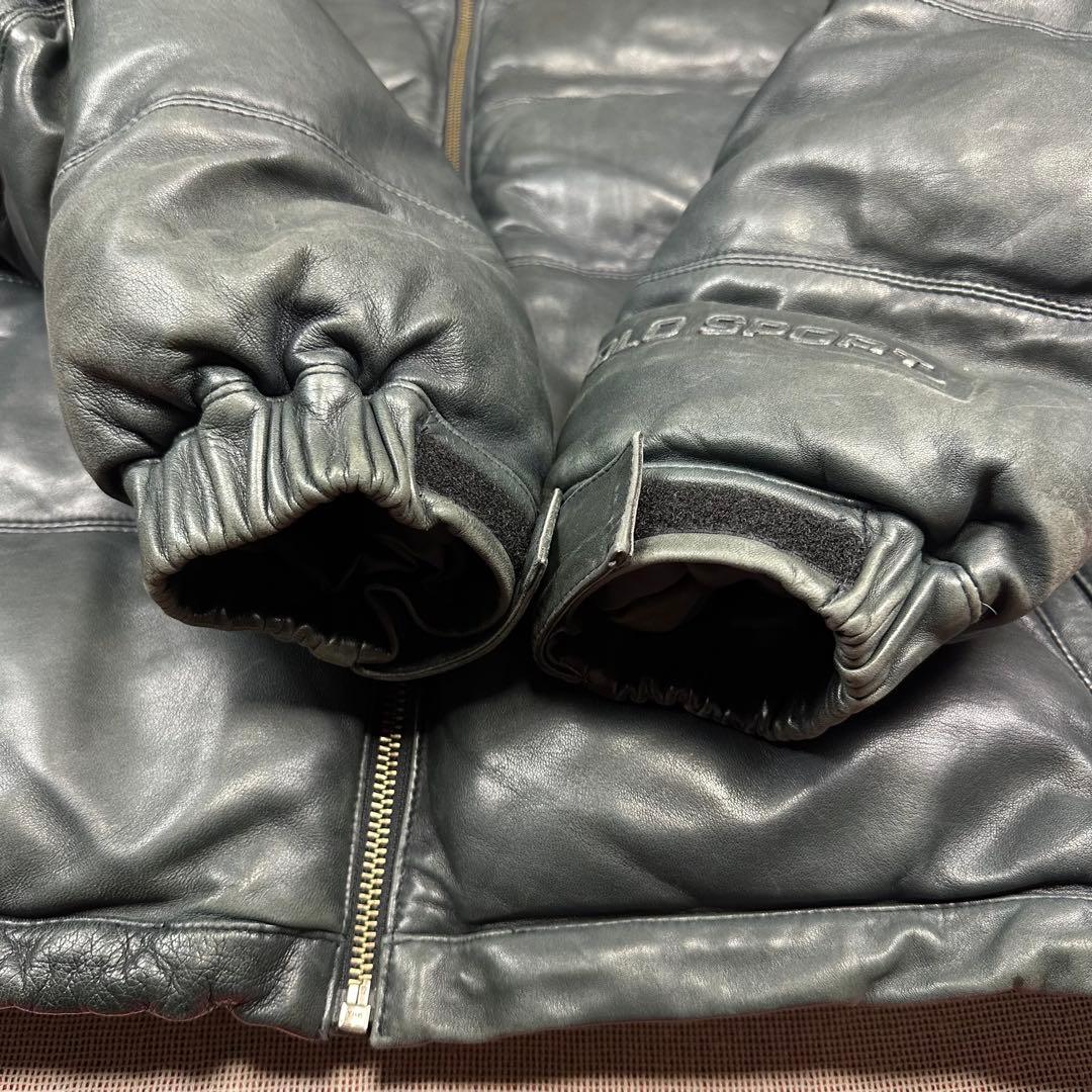 超スペシャル 90s POLO SPORT ダウンレザージャケット 短丈 本革