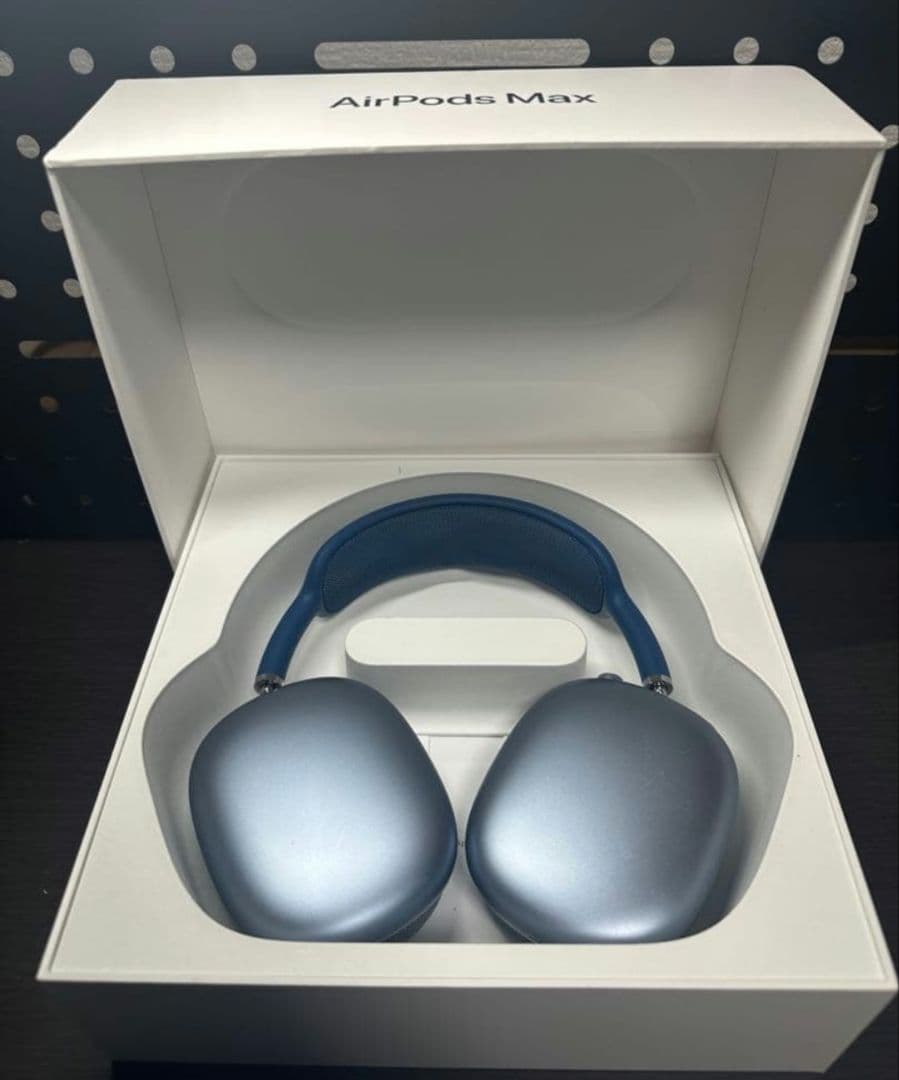 値下げ✨️正規品✨️AirPods Max ブルー 箱、ケーブル、カバー付