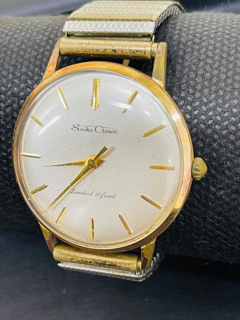 Seiko Crown アナログ時計 ゴールド