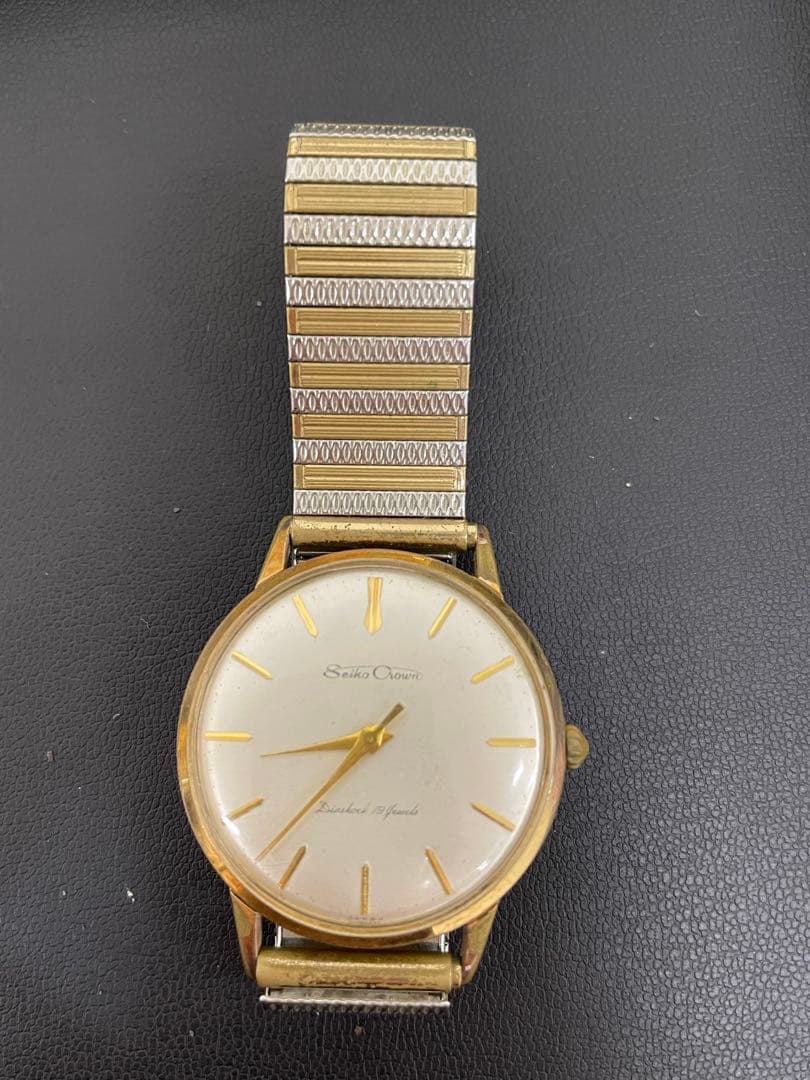 Seiko Crown アナログ時計 ゴールド