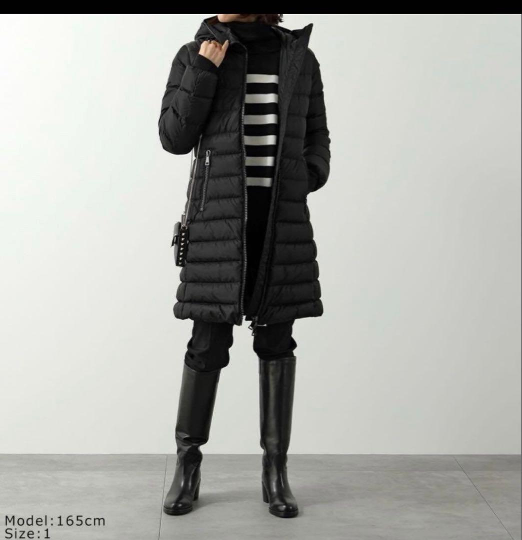 モンクレール　ダウン　タレヴ　サイズ1 ブラック　レザー　タレブ　ロング