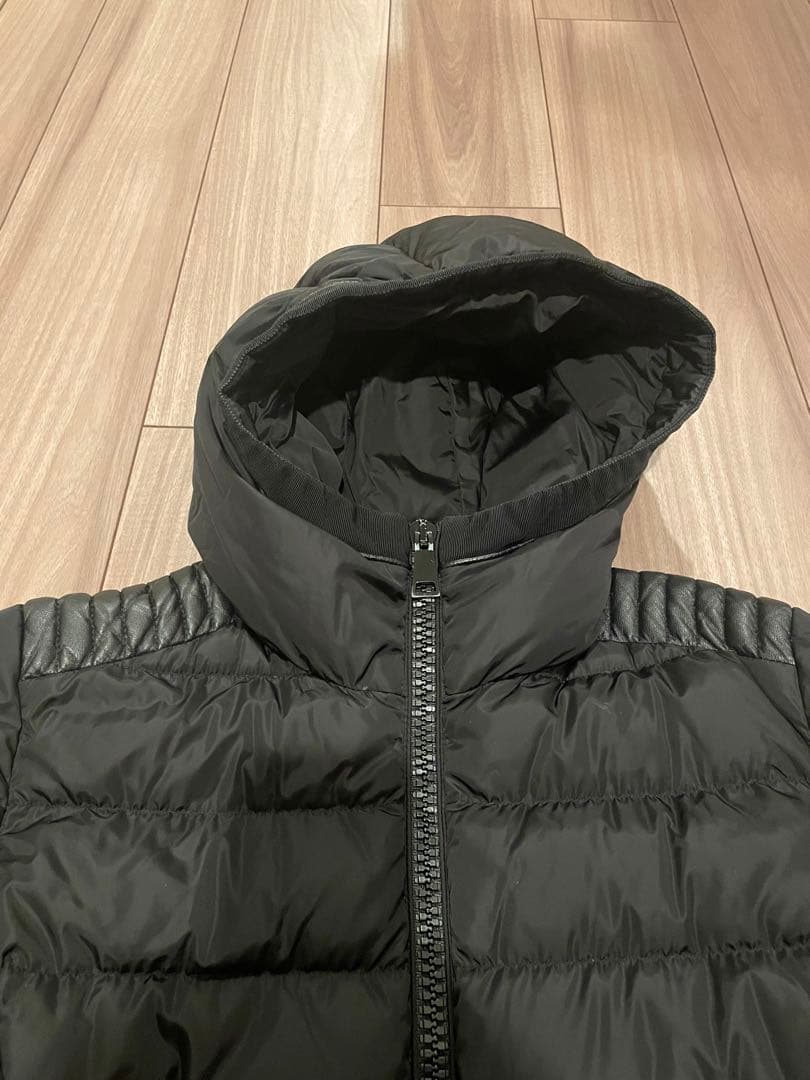 モンクレール　ダウン　タレヴ　サイズ1 ブラック　レザー　タレブ　ロング