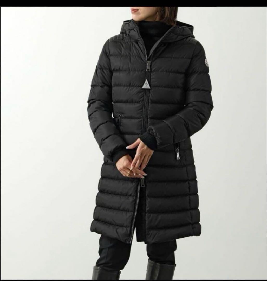 モンクレール　ダウン　タレヴ　サイズ1 ブラック　レザー　タレブ　ロング