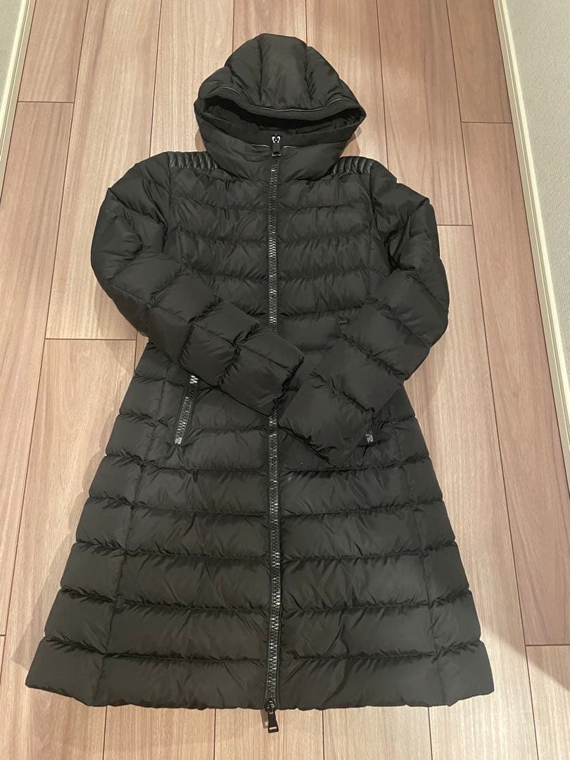 モンクレール　ダウン　タレヴ　サイズ1 ブラック　レザー　タレブ　ロング