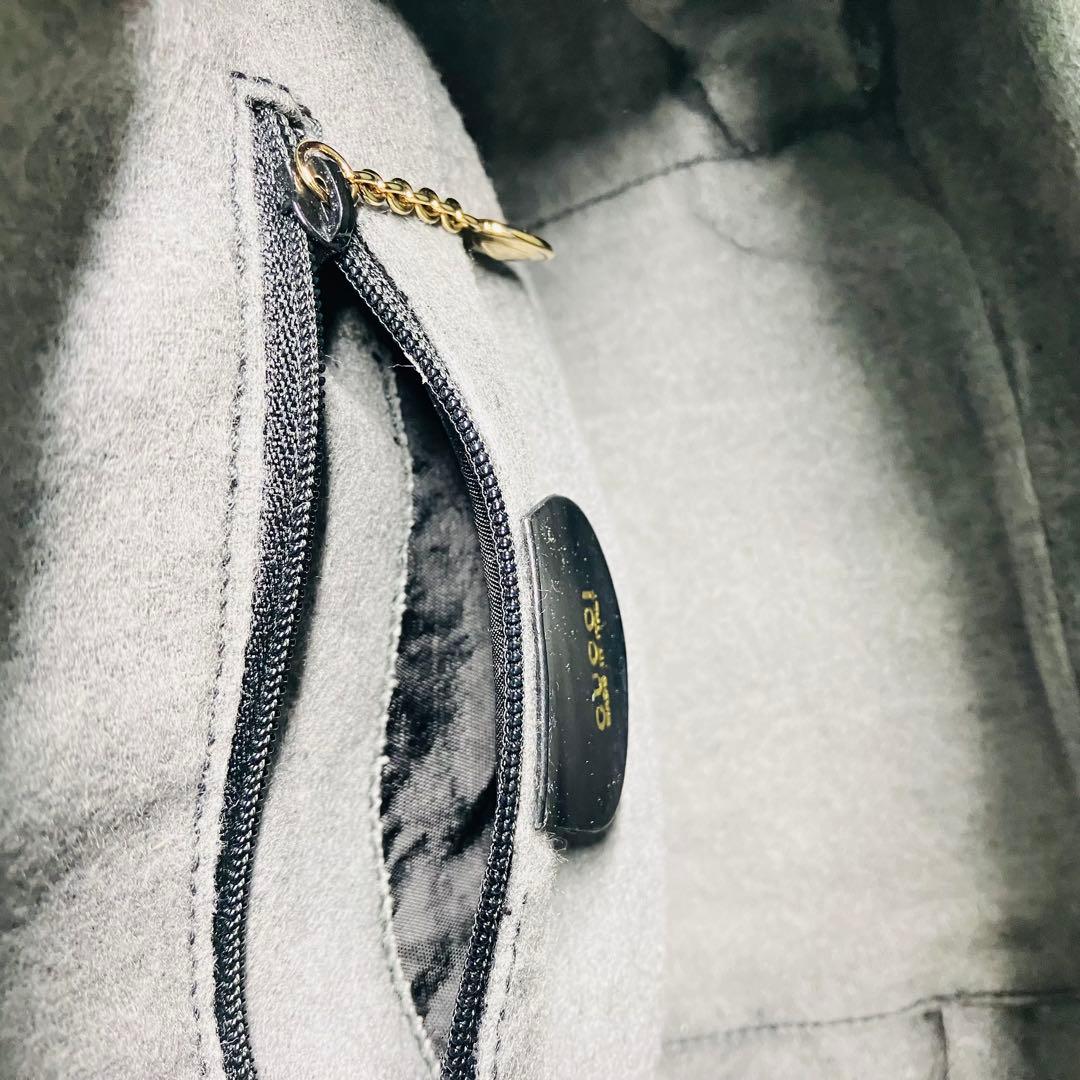 美品　グッチ2wayショルダーバニティバッグ　バンブーエナメルパテントレザー黒