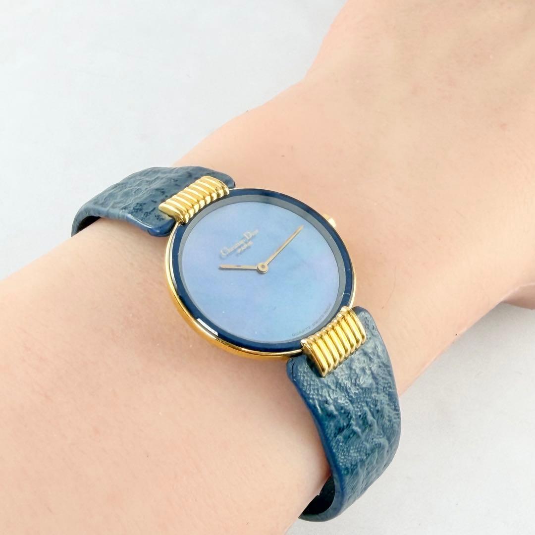 【新品電池】 Dior バギラ 46-153-3 ブルーシェル文字盤 クォーツ