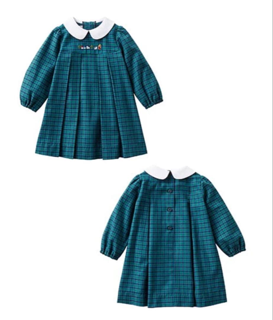 familiar ファミリア　ワンピース　90 現行品　青チェック　XB