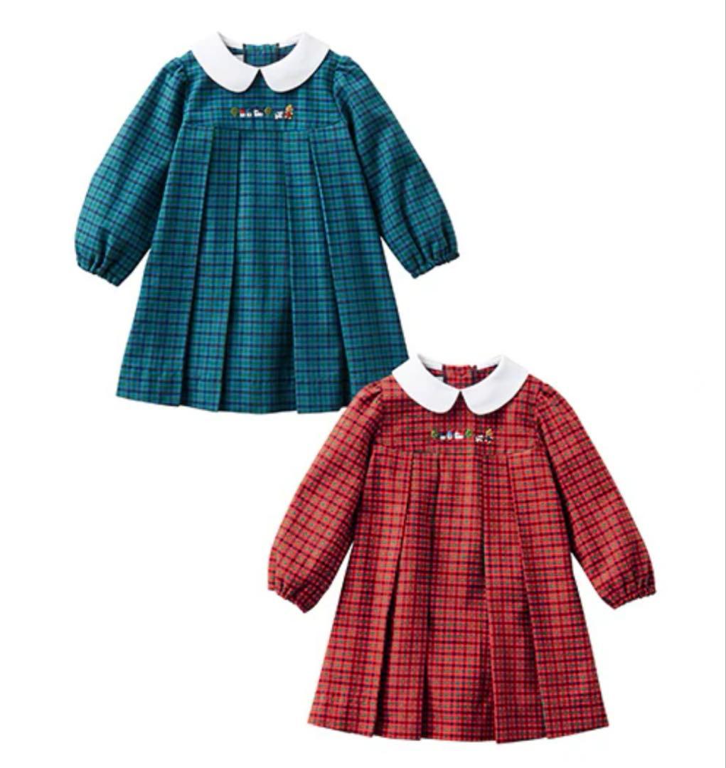 familiar ファミリア　ワンピース　90 現行品　青チェック　XB