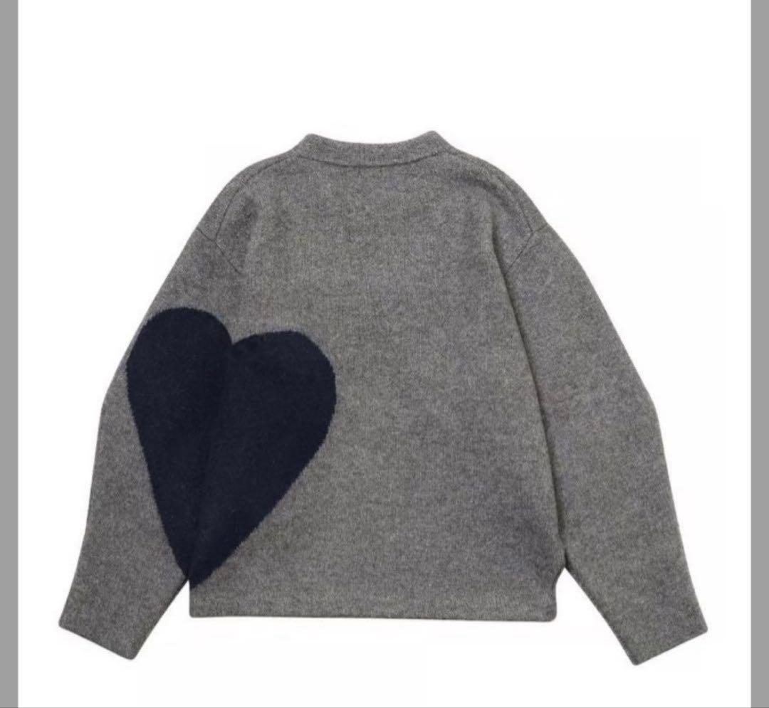 nknit ハートパターンニット　グレー　♡pattern KNIT