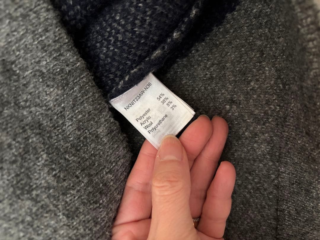 nknit ハートパターンニット　グレー　♡pattern KNIT